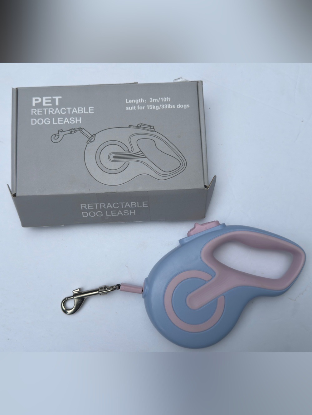 Blue Pink Retractable Dog Leash 10ft 3m Up to 33lb 15kg Pet Walking Lead NEW - Picture 5 of 5